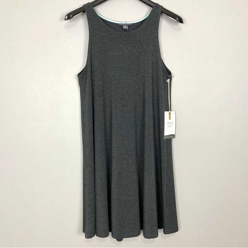 Free Fly Bamboo Flex Shift Dress Women’s Size XL Sleeveless Stretch Knit Gray